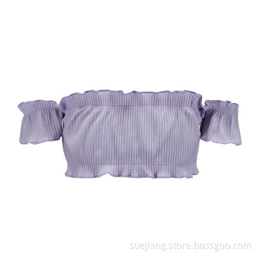 Women Short Summer Off Shoulder Crop Top
